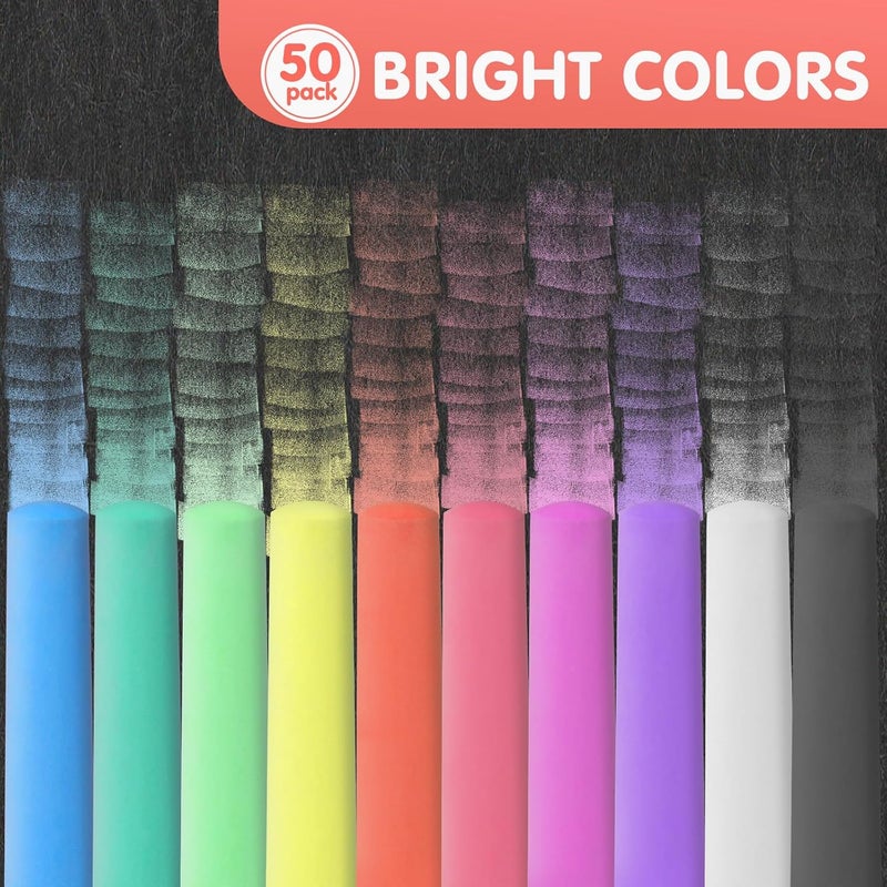 FELIZROCA 50 Pack Washable Sidewalk Chalks for Kids Non-Toxic Jumbo Chalk for Outdoor Art Play, Colored Chalk for Painting on Chalkboard, Blackboard and Playground(Orange Red) - Image 4